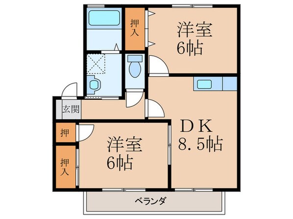 ウィステリア中吉田ⅡＢの物件間取画像